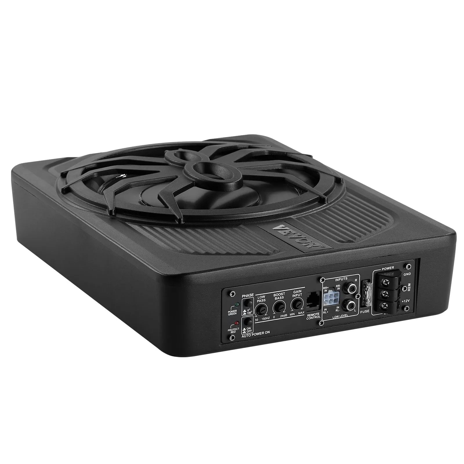 VEVOR 10" 440W Under Seat Car Subwoofer with Blue Ambient Light Subwoofer System