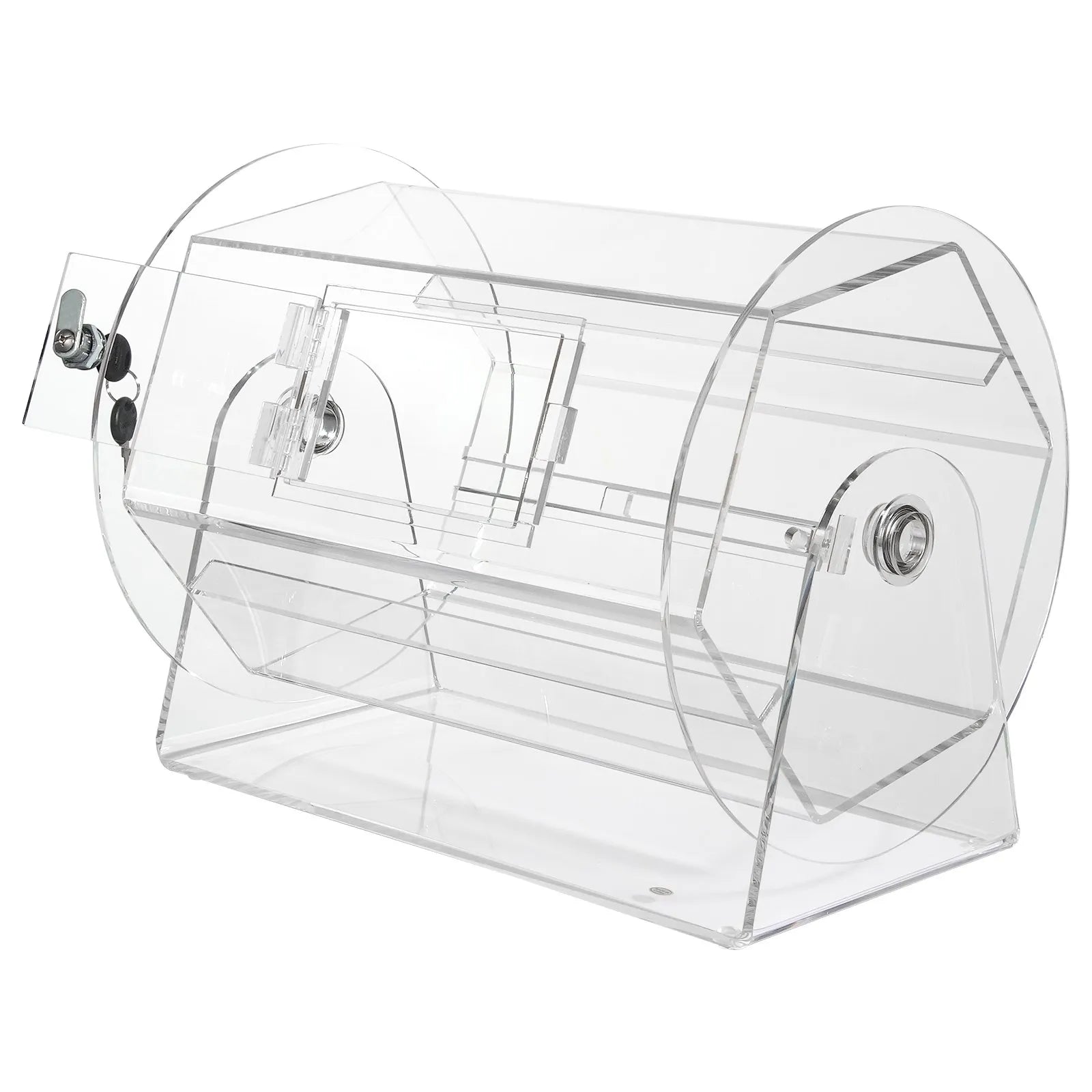 VEVOR Acrylic Raffle Drum, Holds 5000 Tickets or 200 Raffle Balls, Professional Raffle Ticket Spinning Cage with 2 Keys, Transparent Lottery Spinning Drawing, Raffle Ticket Box for Lottery Games Bingo