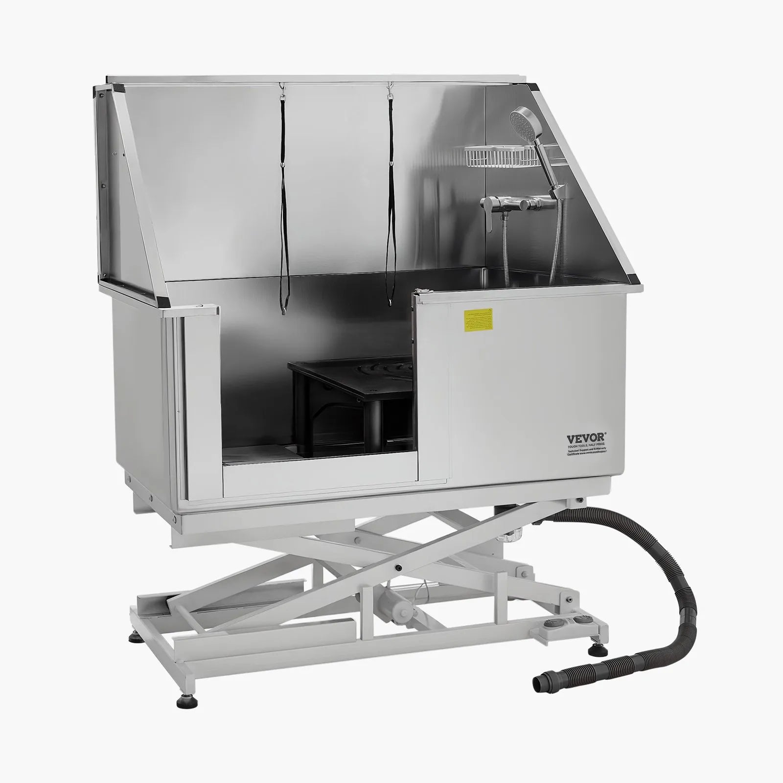 VEVOR 50inch Electric Dog Grooming Bath Tub Stainless Steel w Water Filter Left