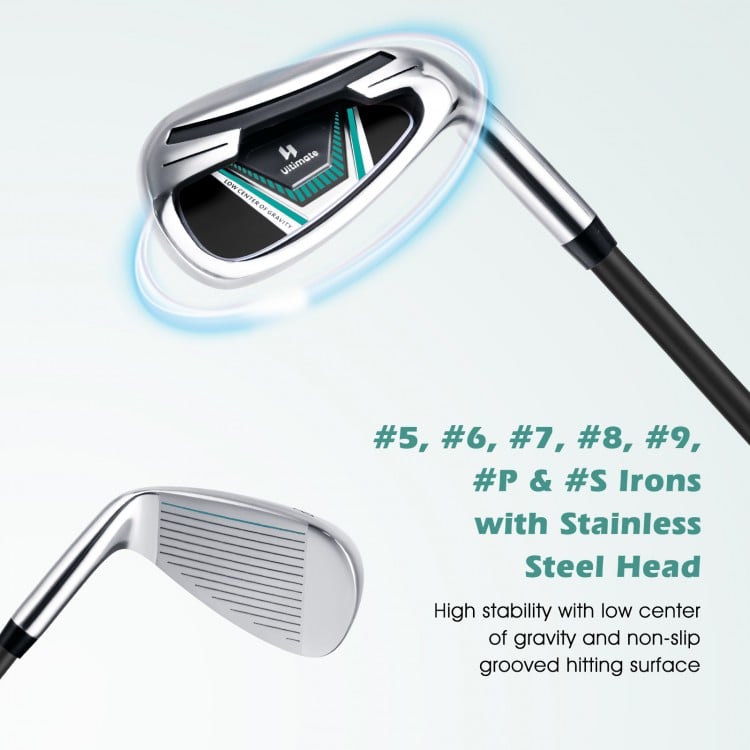 11 Pieces Complete Golf Club Package Set-Green