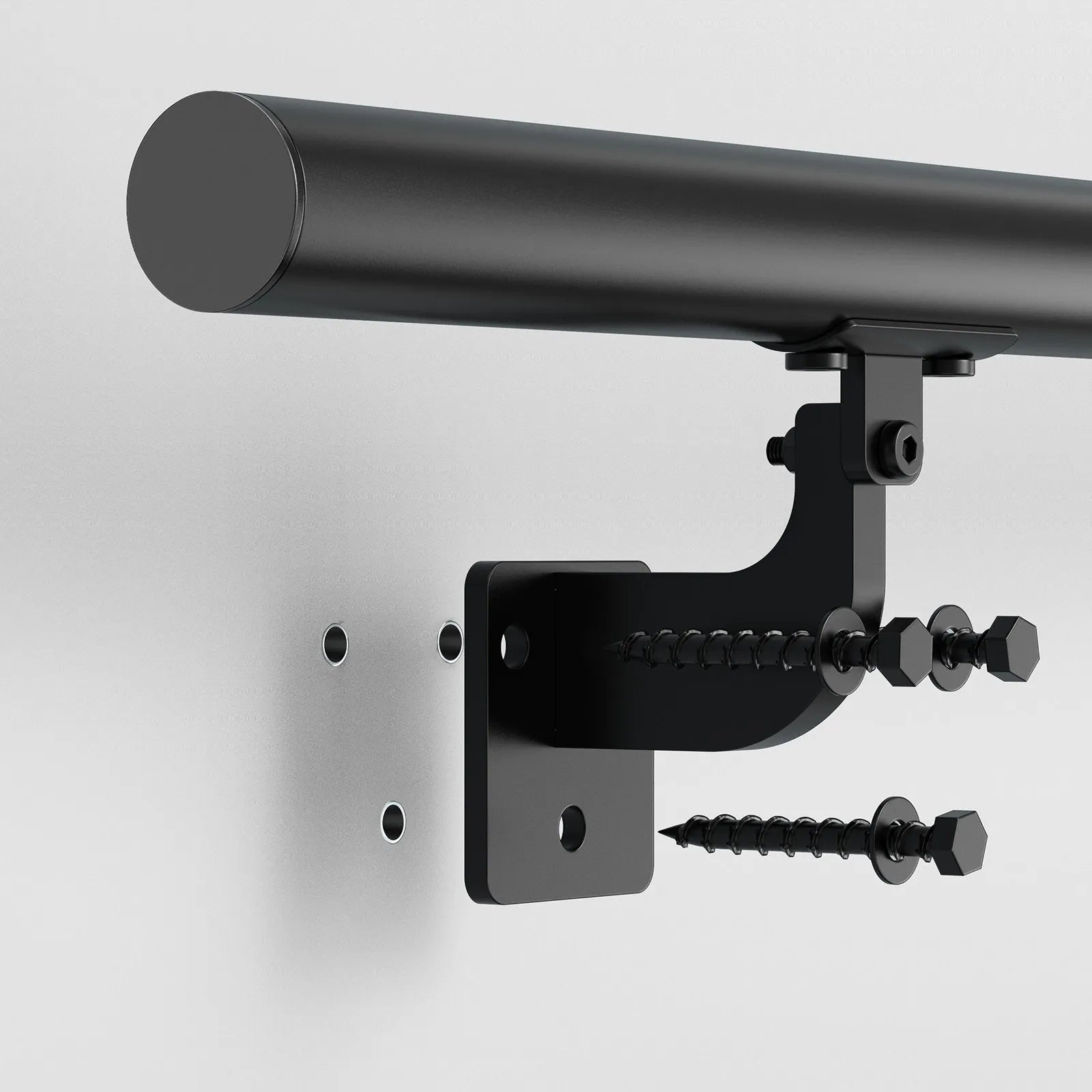 VEVOR 10ft Wall Mounted Stair Handrail Black Aluminum Indoor Outdoor Railing