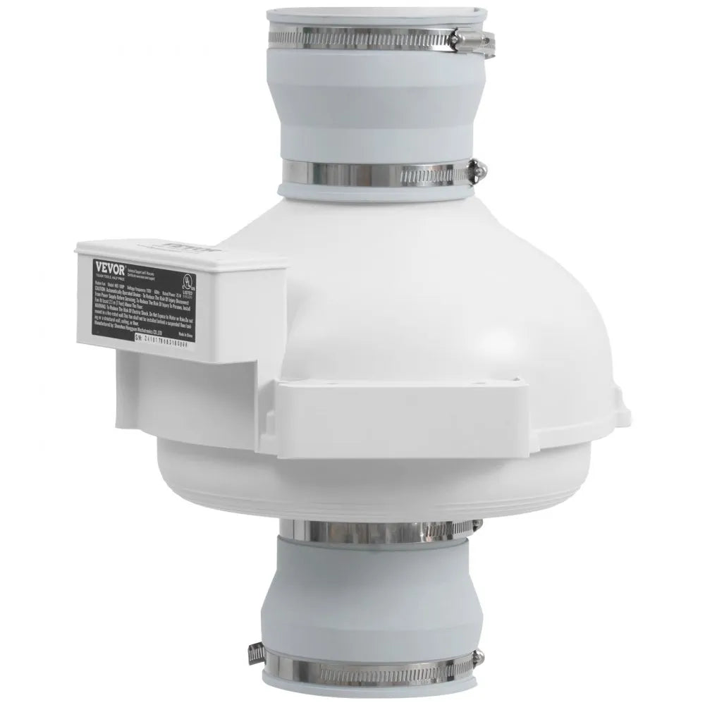 VEVOR 4" to 4.5" Radon Mitigation Fan System Quiet 190CFM Inline Duct Waterproof