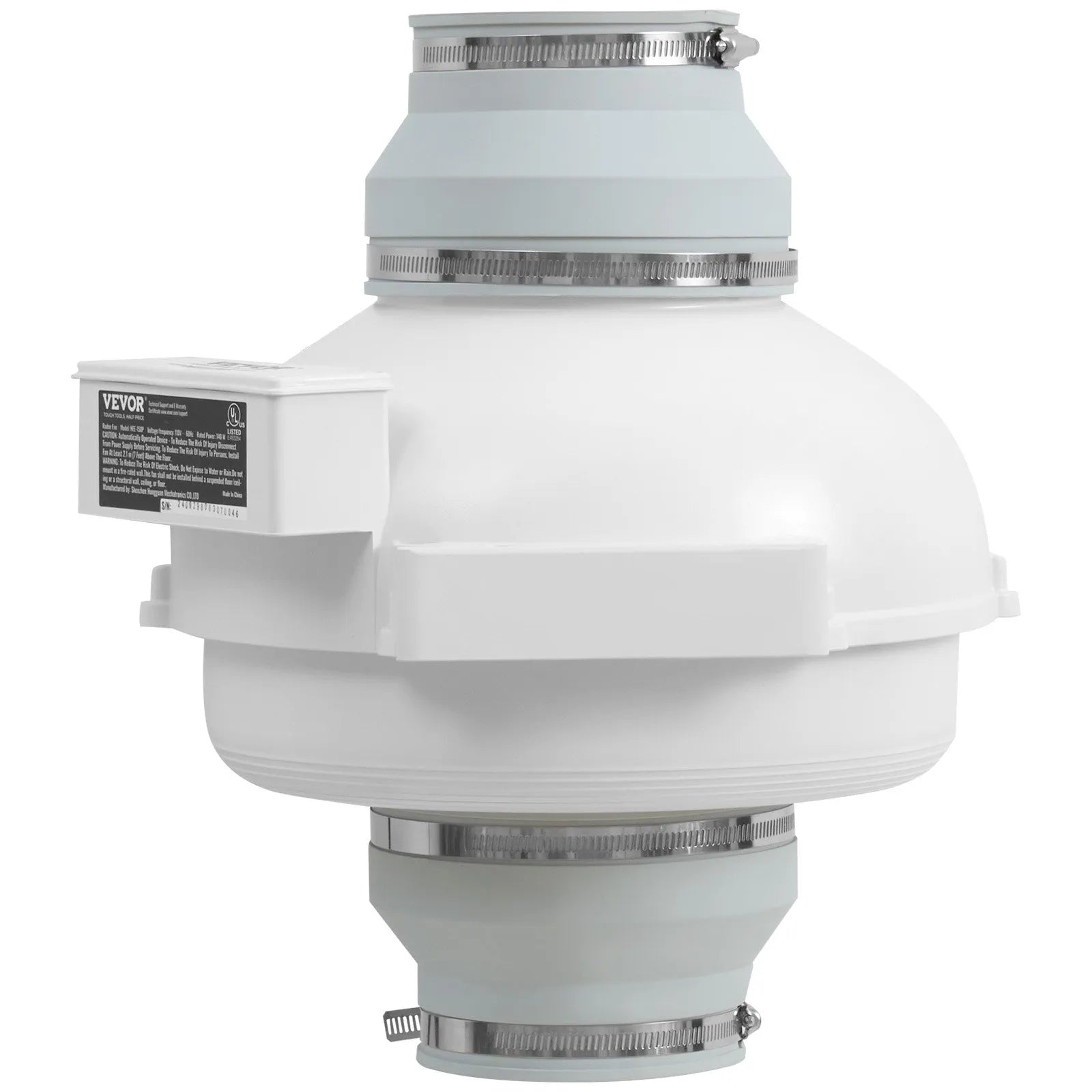 VEVOR 4" to 4.5" Radon Mitigation Fan System Quiet 380CFM Inline Duct Waterproof