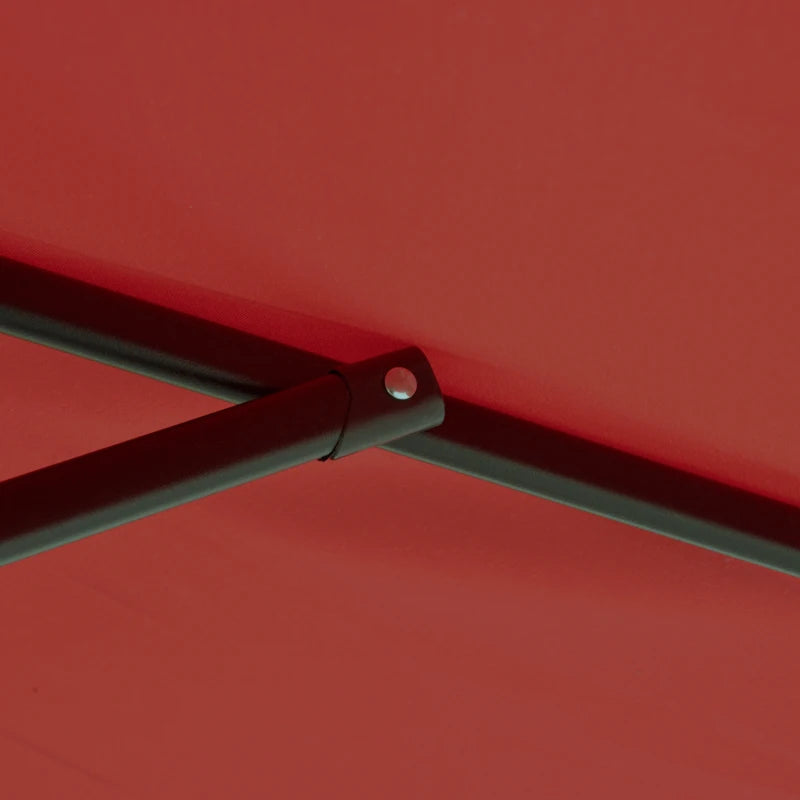 11FT Cantilever Patio Umbrella with Offset Hanging, Easy Tilt Adjustment & Cross Base for Backyard, Poolside, Red