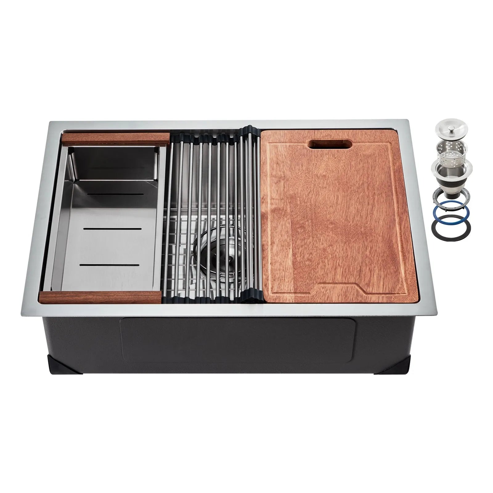 VEVOR 30" Kitchen Sink Undermount Single Bowl Drop-In Basin Stainless Steel Bar