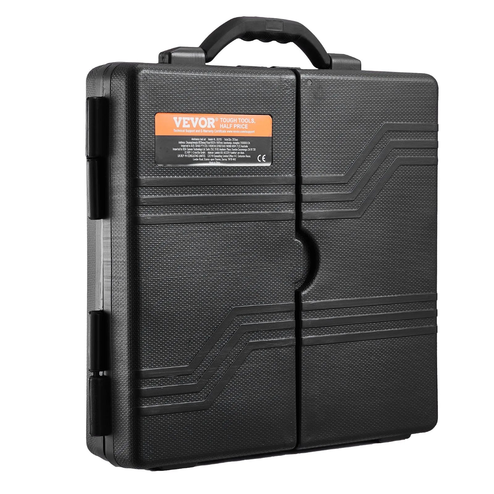 VEVOR 207-Piece Mechanics Tool Set 1/4" 3/8" 1/2" Drive Sockets SAE and Metric