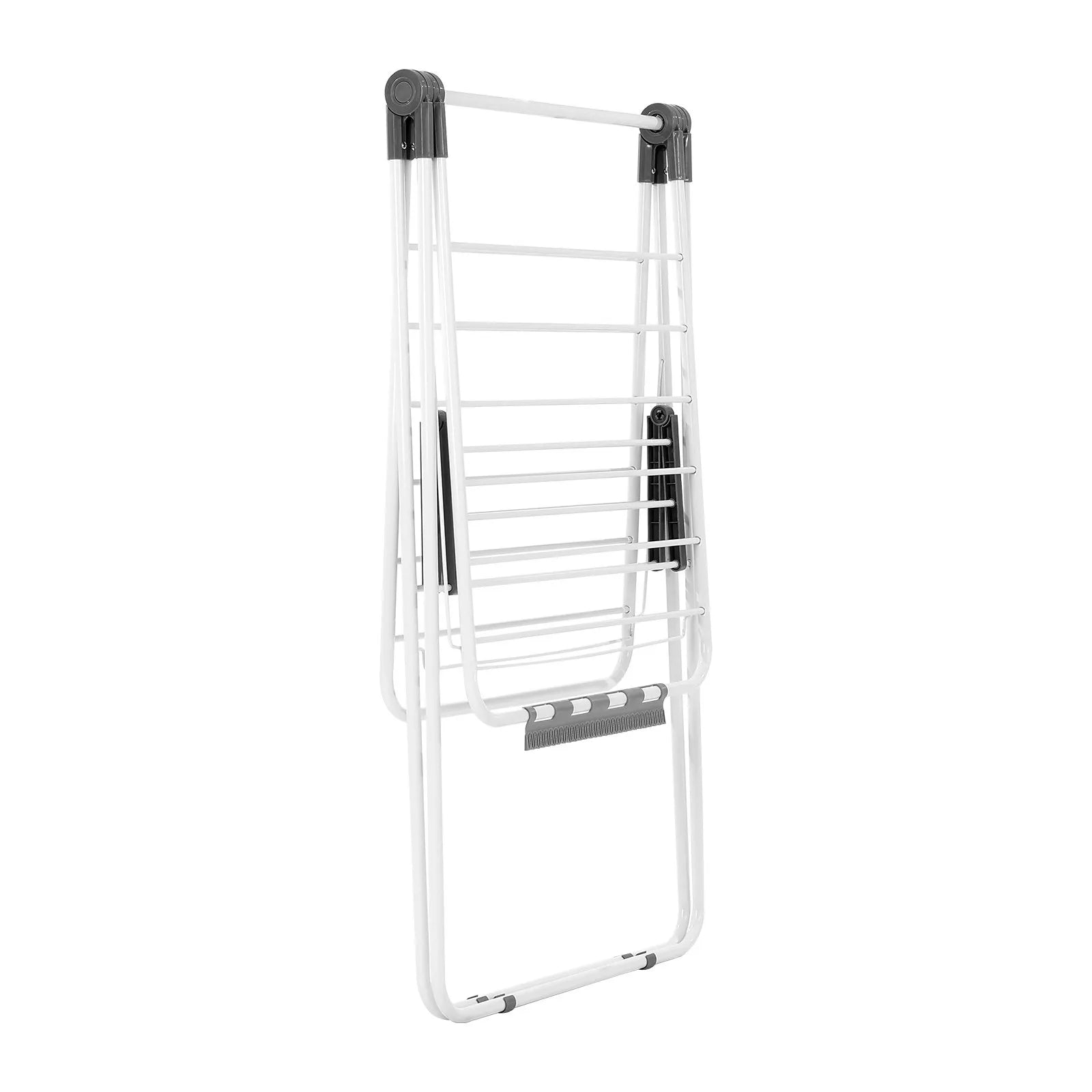 VEVOR 2-Tier Foldable Clothes Drying Rack with Sock Clips & 21 Drying Rods White