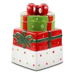 Gibson Home Christmas Estate 7.5 Inch Gift Box Holiday Cookie Jar - Free Shipping