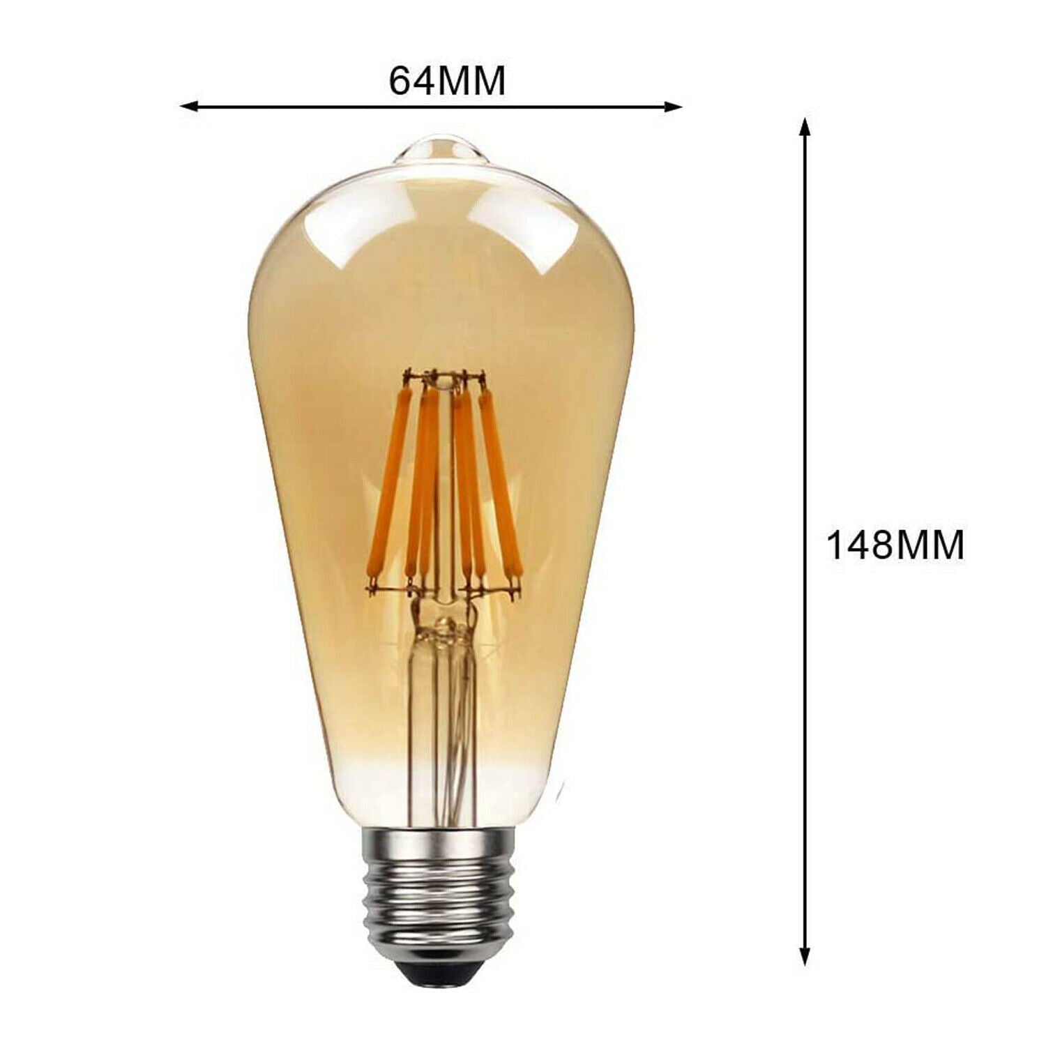 1/3/5/10 Pack LED Bulb ST64 8W Warm White E26 Vintage Edison Bulb~1140