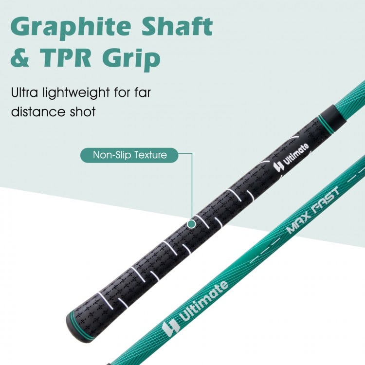 11 Pieces Complete Golf Club Package Set-Green