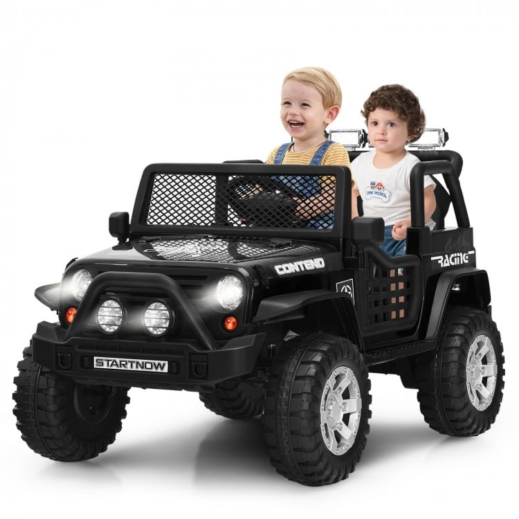 12V Kids Electric Ride On Truck with Remote Control and Operation Lever-Black