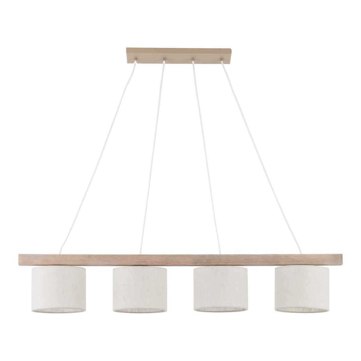 VARO Scandinavian Wood & Linen Pendant Light for Kitchen Island & Dining Table