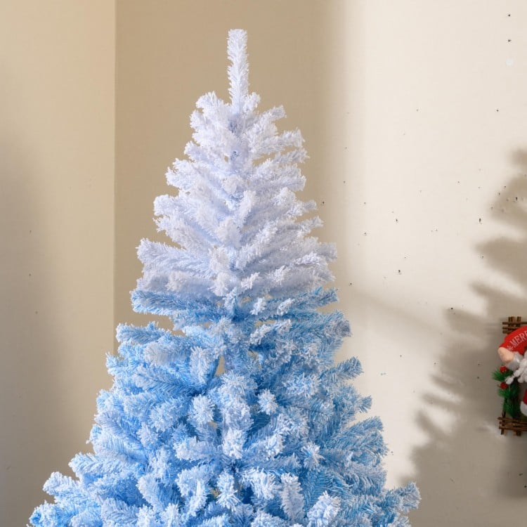 2025 New Artificial Christmas Tree with 456 Branch Tips and Folding Metal Stand-7FT