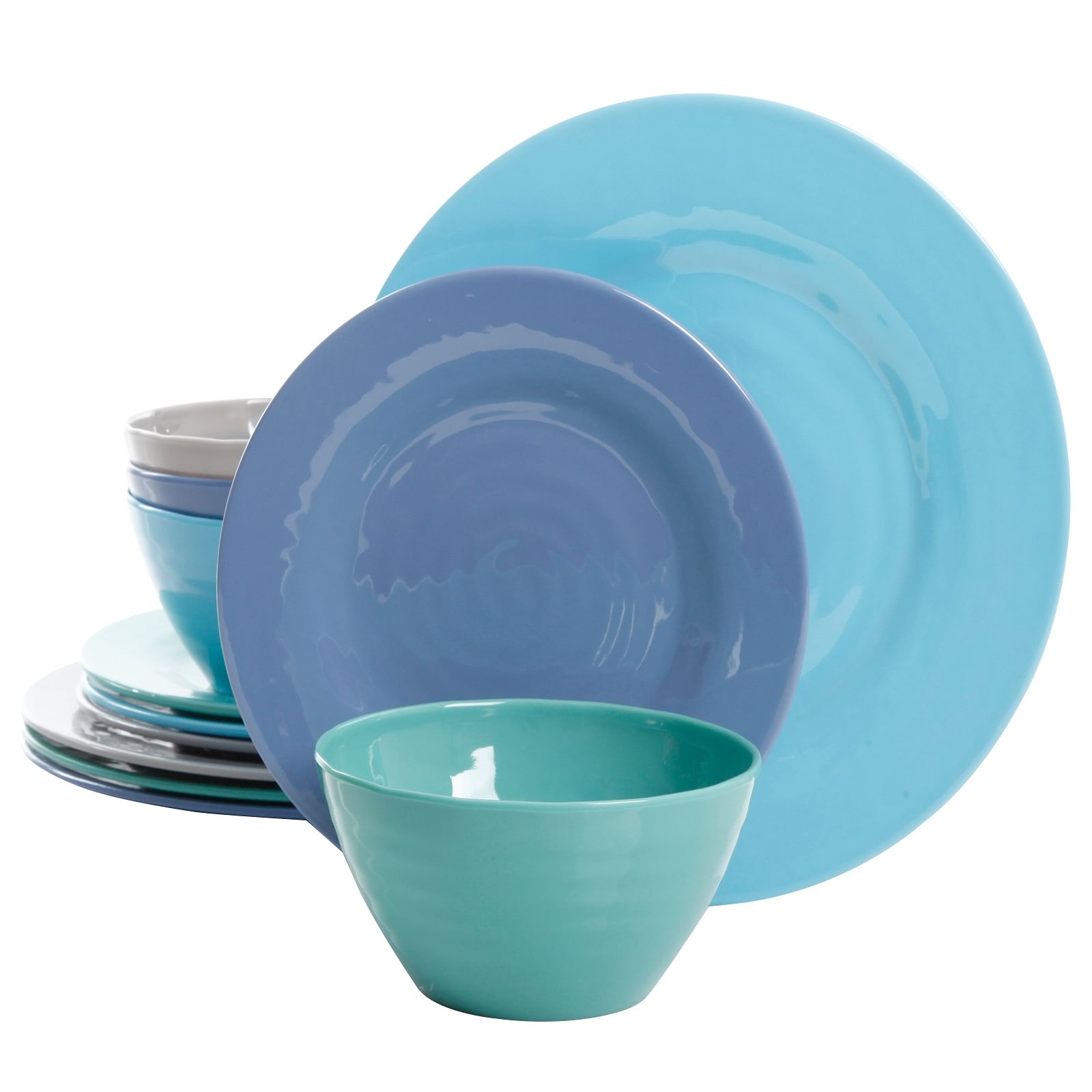 Gibson Home Brist 12 Piece Dinnerware Set in 4 Assorted Colors - Free Shipping