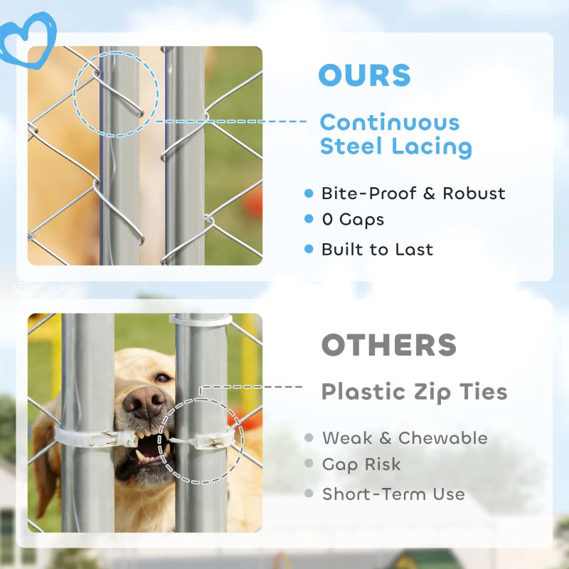 19.7' x 7.5' x 6.6' Dog Kennel Outdoor for Small Medium Large Dogs with Waterproof Cover, Silver