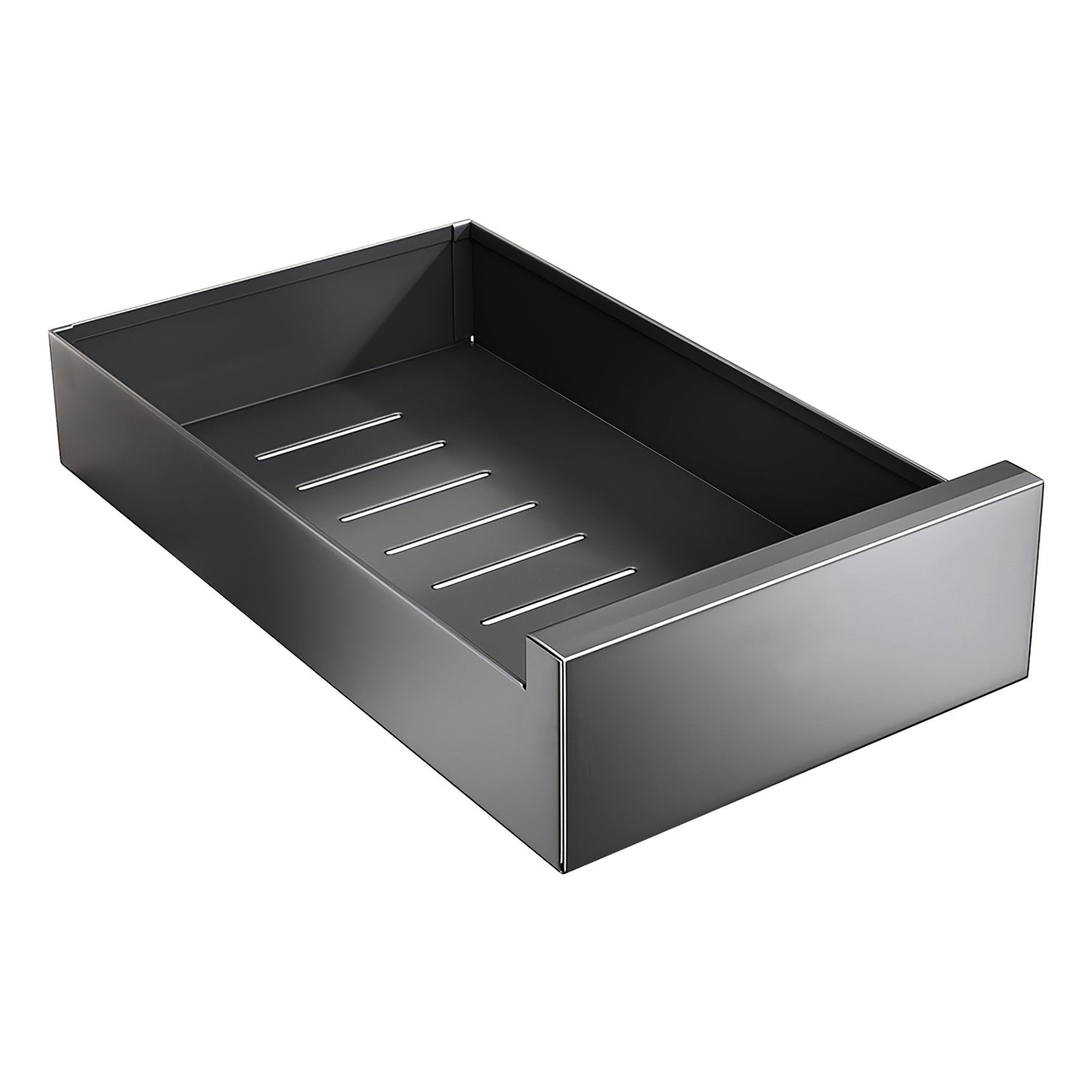 Pull Out Cabinet Organizer Carbon Steel Slide Out Drawer Storage Smooth Quiet Slide Rails for Kitchen Bathroom Living Room Black 11.81x16.92x2.75inch 