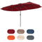 15.5 FT Extra-Large Patio Umbrella with LED Solar Lights and Crank Handle-Red