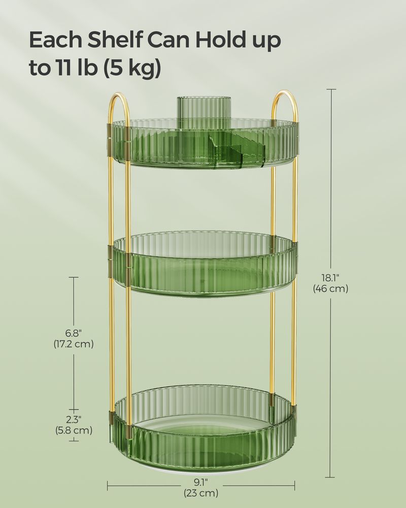 SONGMICS Round Rotating Skincare Organizer Countertop 