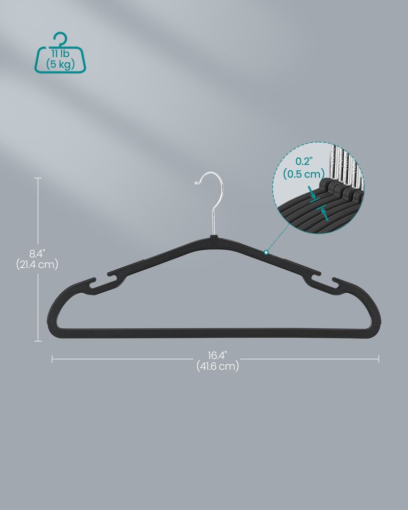 SONGMICS Heavy-Duty Plastic Clothes Hangers 50 Pack 
