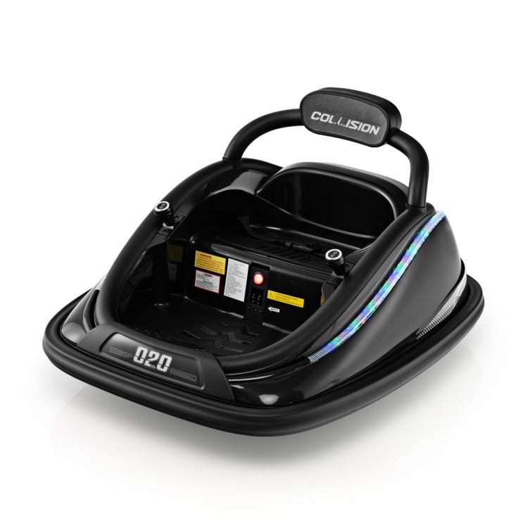 12V Kids Bumper Car Ride on Toy with Remote Control and 360 Degree Spin Rotation-Black