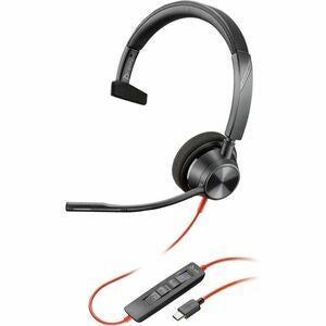 Poly Blackwire 3310 Monaural Microsoft Teams Certified USB-C Headset +USB-C/A Adapter 
