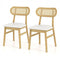 Indoor Mid Century Wood Dining Chairs Set of 2  for Dining Room-White