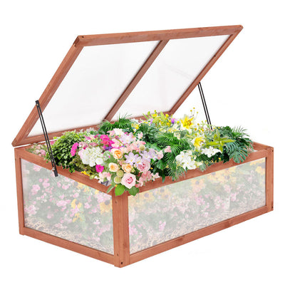 Garden Portable Wooden Green House Cold Frame (39.3" X 24.8" X 15.1") 