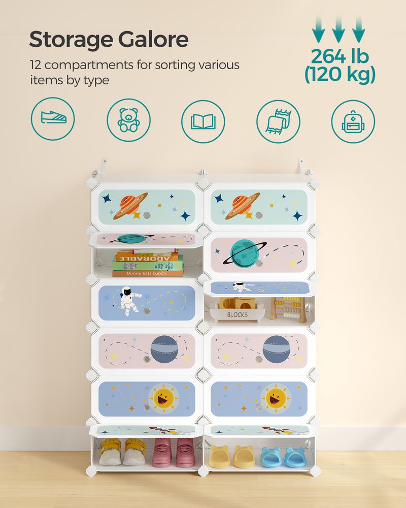 SONGMICS Kids' Shoe Rack with Doors 