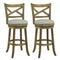 25/30 Inch Swivel Bar Stools Set of 2 with Backrests and Wood Frame-30 inches