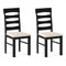 High Back Dining Room Chairs Set of 2 with Padded Seat-Black
