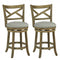 25/30 Inch Swivel Bar Stools Set of 2 with Backrests and Wood Frame-25 inches