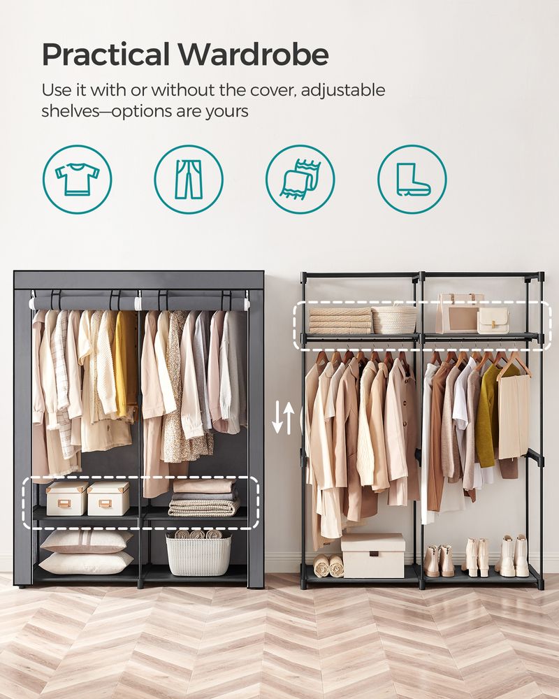 SONGMICS Closet Wardrobe with Non-Woven Fabric Cover 