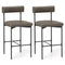 26 Inch Upholstered Bar Stools Set of 2 Counter Height Bar Chairs with  Backrest-Gray