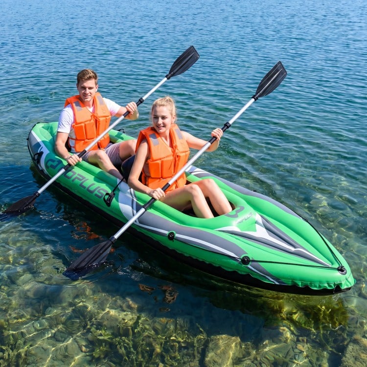 11.5 Feet Inflatable Kayak 2 Person Heavy Duty with Aluminum Paddles