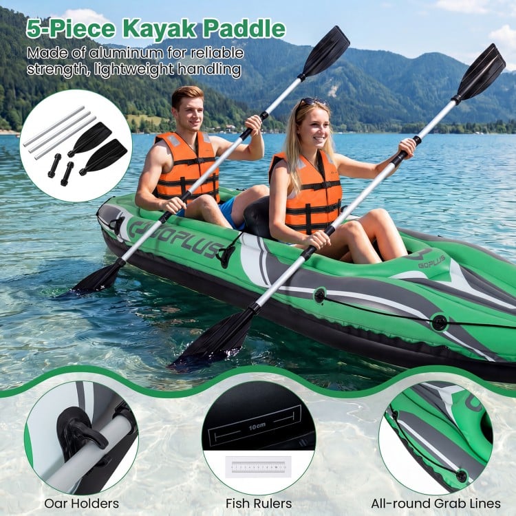11.5 Feet Inflatable Kayak 2 Person Heavy Duty with Aluminum Paddles