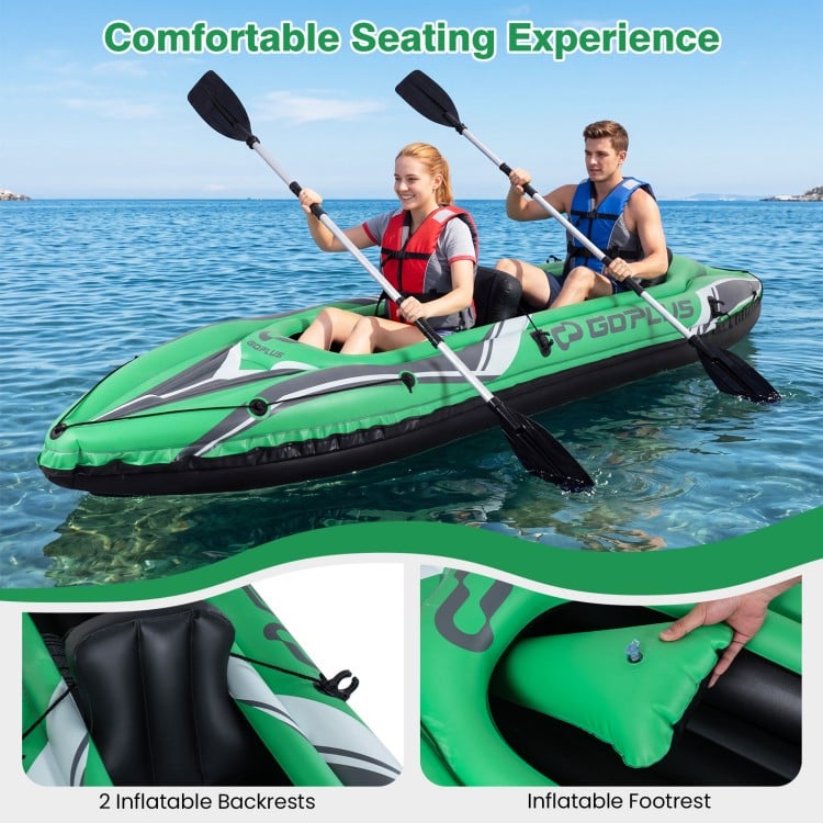 11.5 Feet Inflatable Kayak 2 Person Heavy Duty with Aluminum Paddles