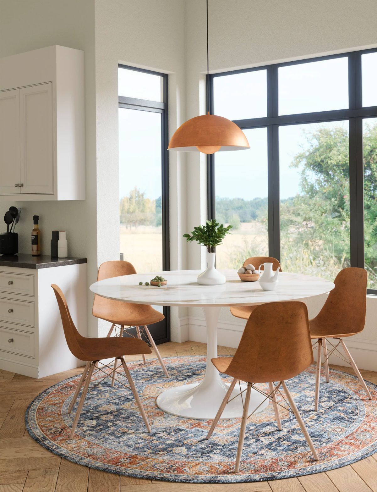 Talia Orange Blue Rug 