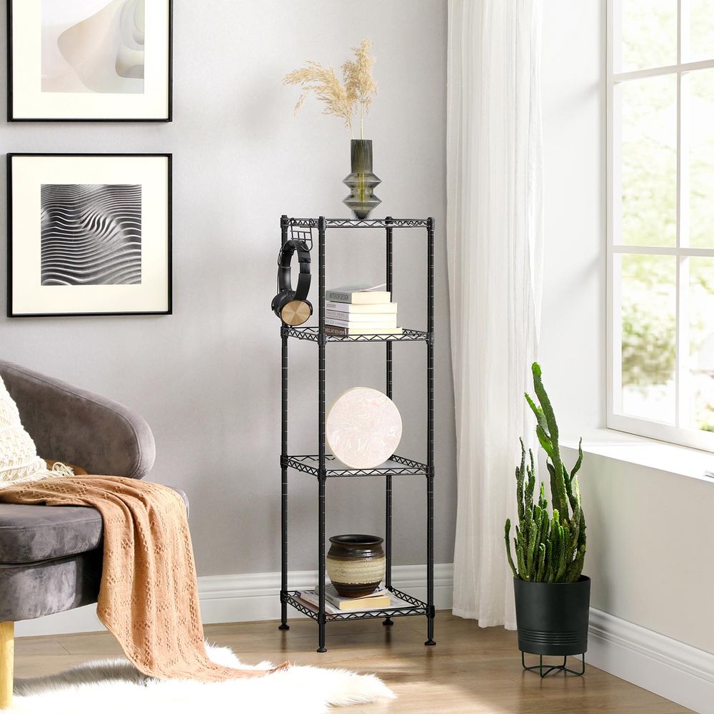 SONGMICS Bathroom Shelf with 5 PP Shelf Liners, Removable Hook 