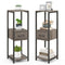 2 Pack 3 Tier Tall Metal Plant Stand with Drawer and Display Shelf-Gray
