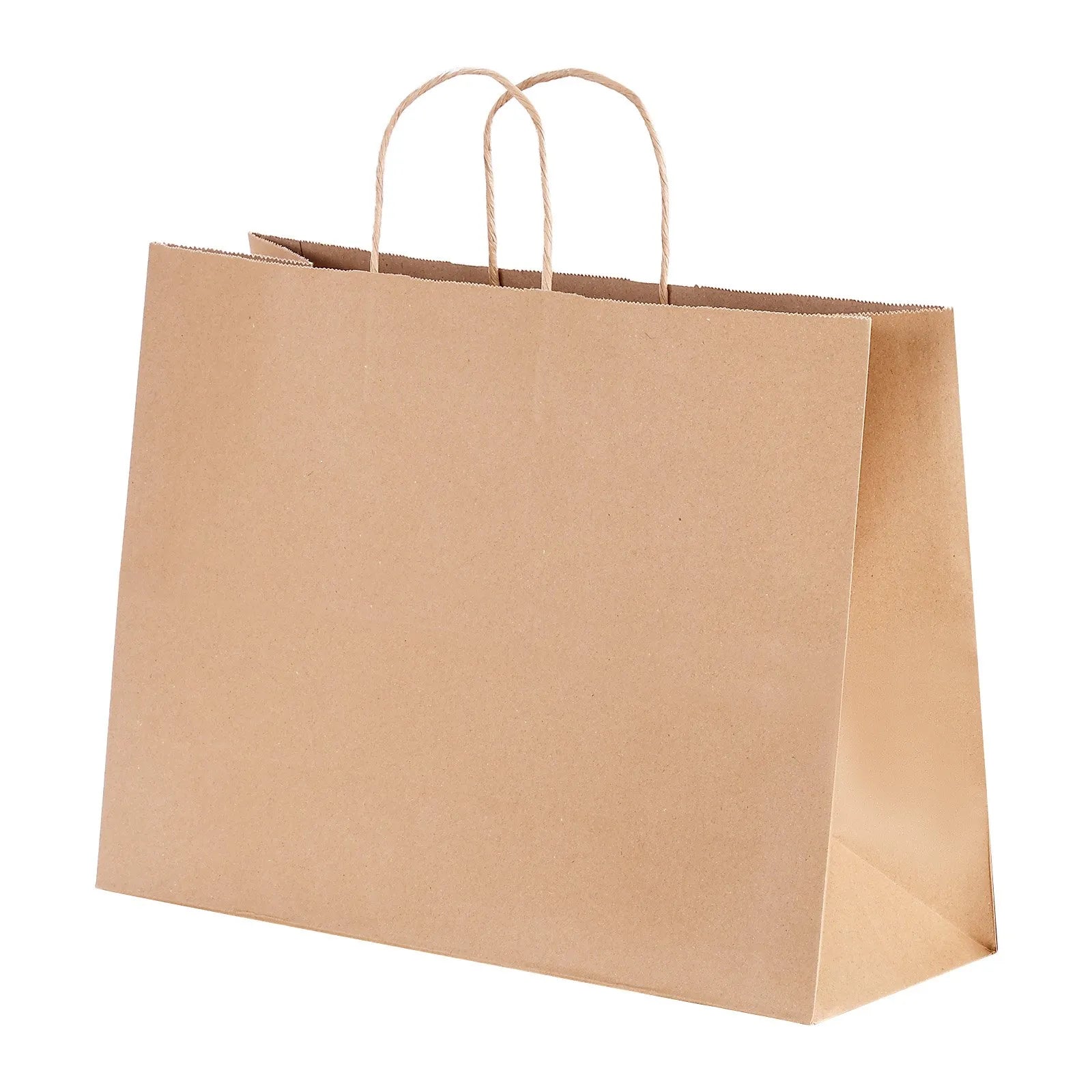 VEVOR Kraft Paper Bags with Handles – 50/100Pcs, 16 x 6 x 12 in, Large Reusable & Recycled Grocery/Party Bags – White, Brown, Black 