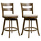 25 Inch Swivel Counter Barstools with Backrest & Upholstered Seat-Set of 2