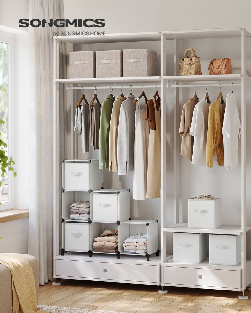 SONGMICS Cube Storage Organizer with Storage Boxes, Set of 6 