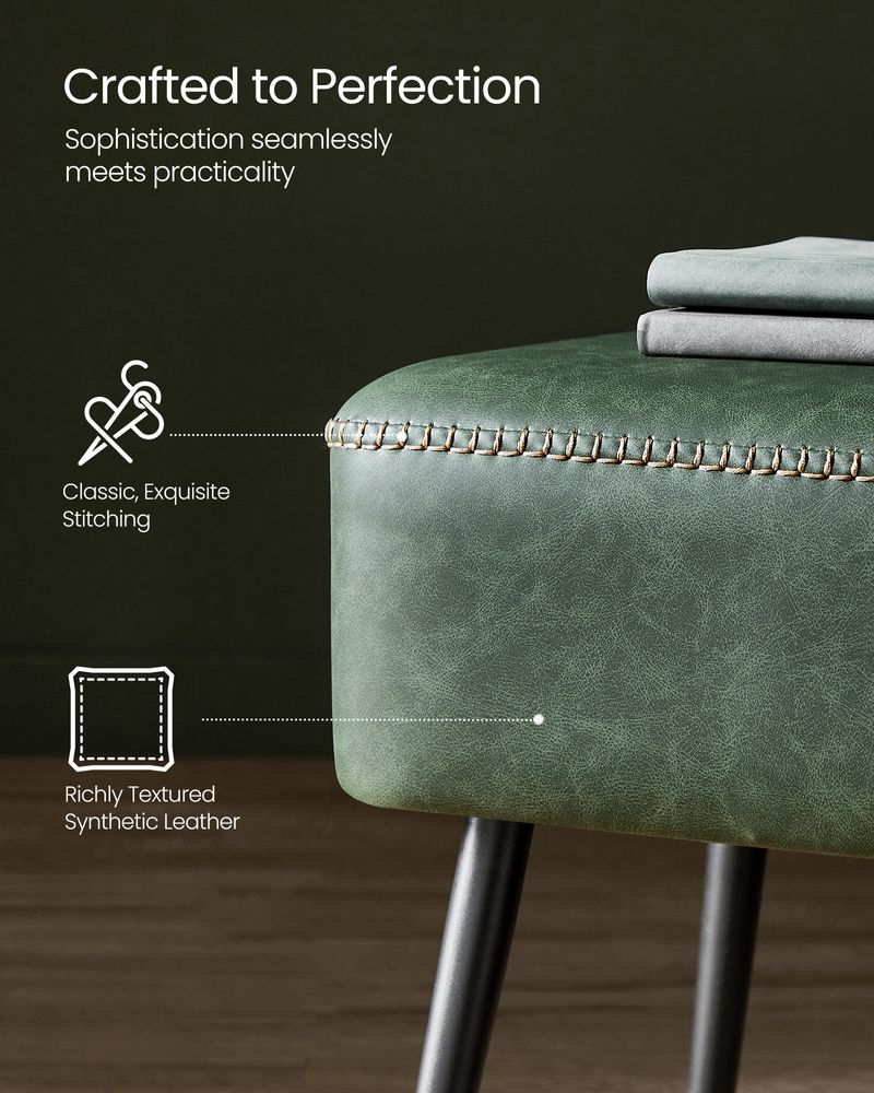 VASAGLE EKHO Collection - Ottoman Bench with Steel Legs 