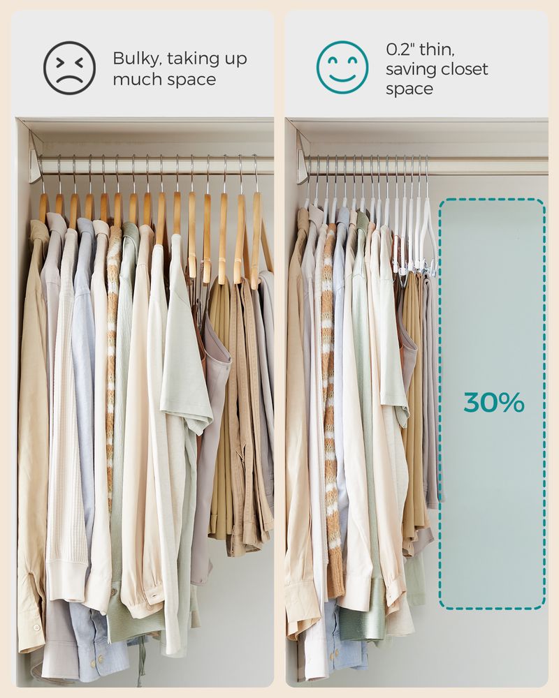 SONGMICS Velvet Pants Hangers with Adjustable Clips 