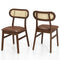 Indoor Mid Century Wood Dining Chairs Set of 2  for Dining Room-Coffee