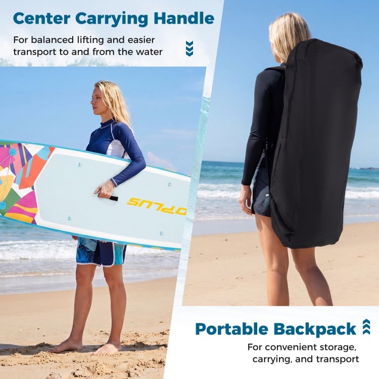 11' Wide Inflatable Stand Up Paddle Board with Backpack for All Skill Levels