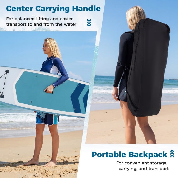 11' Wide Inflatable Stand Up Paddle Board with Backpack for All Skill Levels