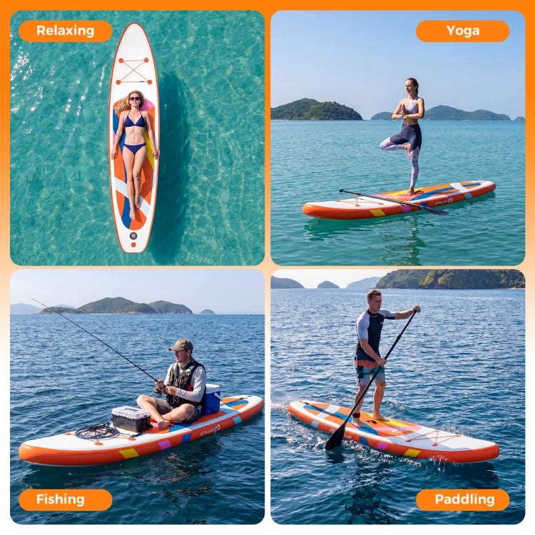 11' Wide Inflatable Stand Up Paddle Board with Backpack for All Skill Levels