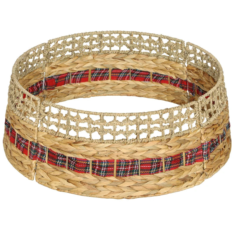 HOMCOM 23" Rustic Water Hyacinth Christmas Tree Skirt – Woven Tree Collar for Holiday, Party, & Home DecorationHOMCOM 23" Rustic Water Hyacinth Christmas Tree Skirt – Woven Tree Collar for Holiday, Party, & Home Decoration 