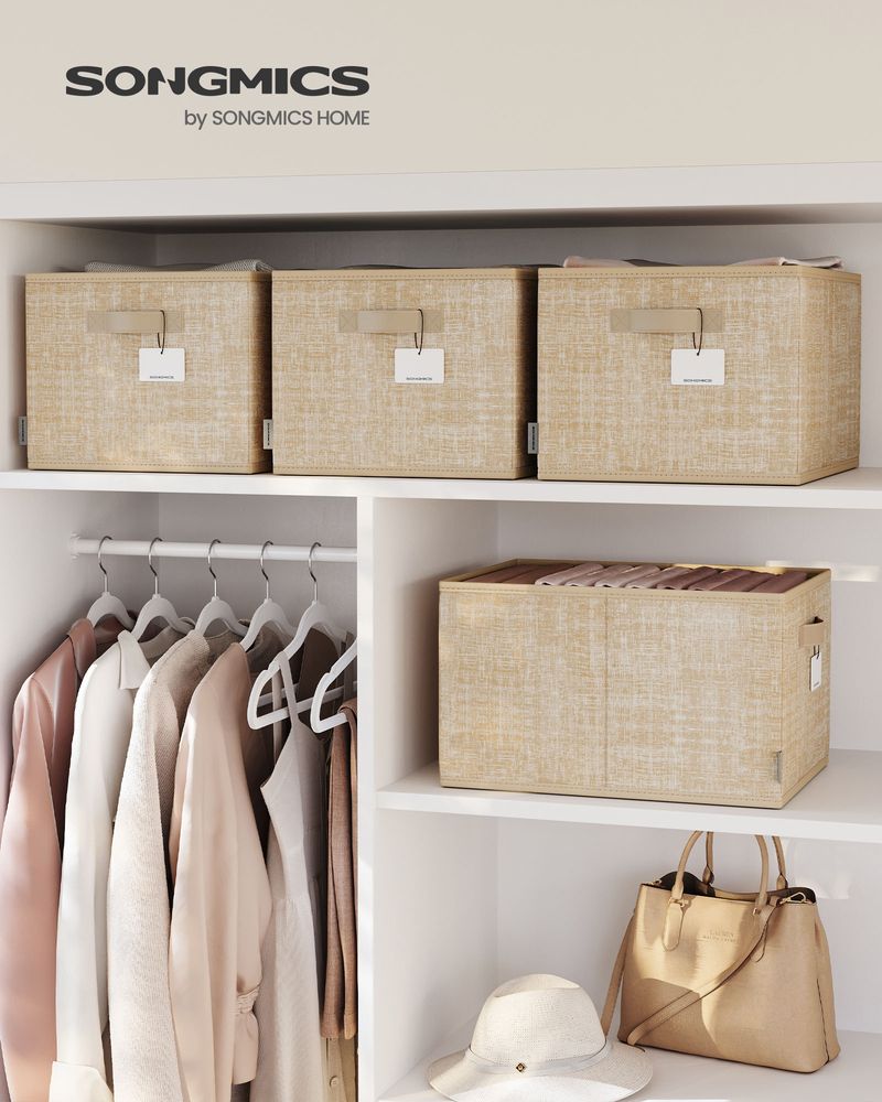 SONGMICS Set of 3 Fabric Storage Bins 